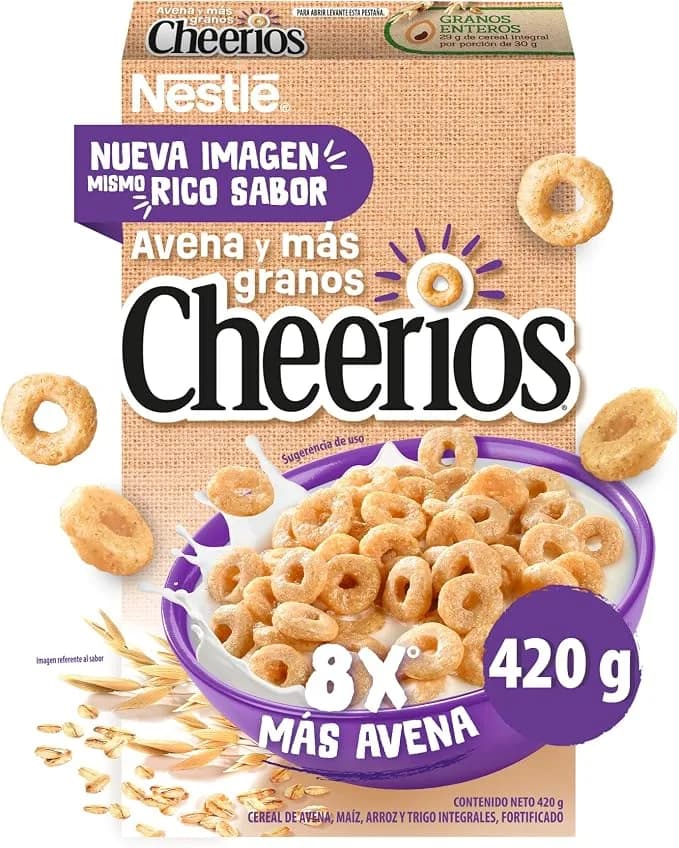 Cereal Nestlé Cheerios Aritos de Avena y Más Granos Caja de 420g comprando 3 - Imagen 1