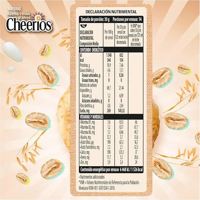 Cereal Nestlé Cheerios Aritos de Avena y Más Granos Caja de 420g comprando 3 - Imagen 2