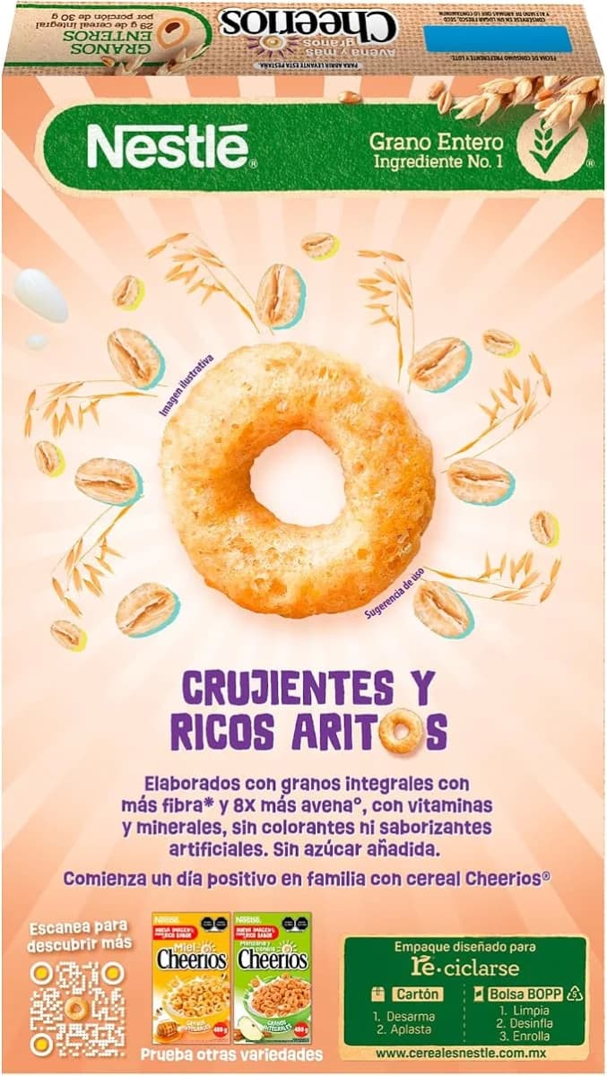 Cereal Nestlé Cheerios Aritos de Avena y Más Granos Caja de 420g comprando 3 - Imagen 5