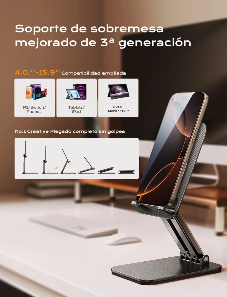 LISEN Soporte para iPad Tablet Totalmente Metálico, Universa - Imagen 2