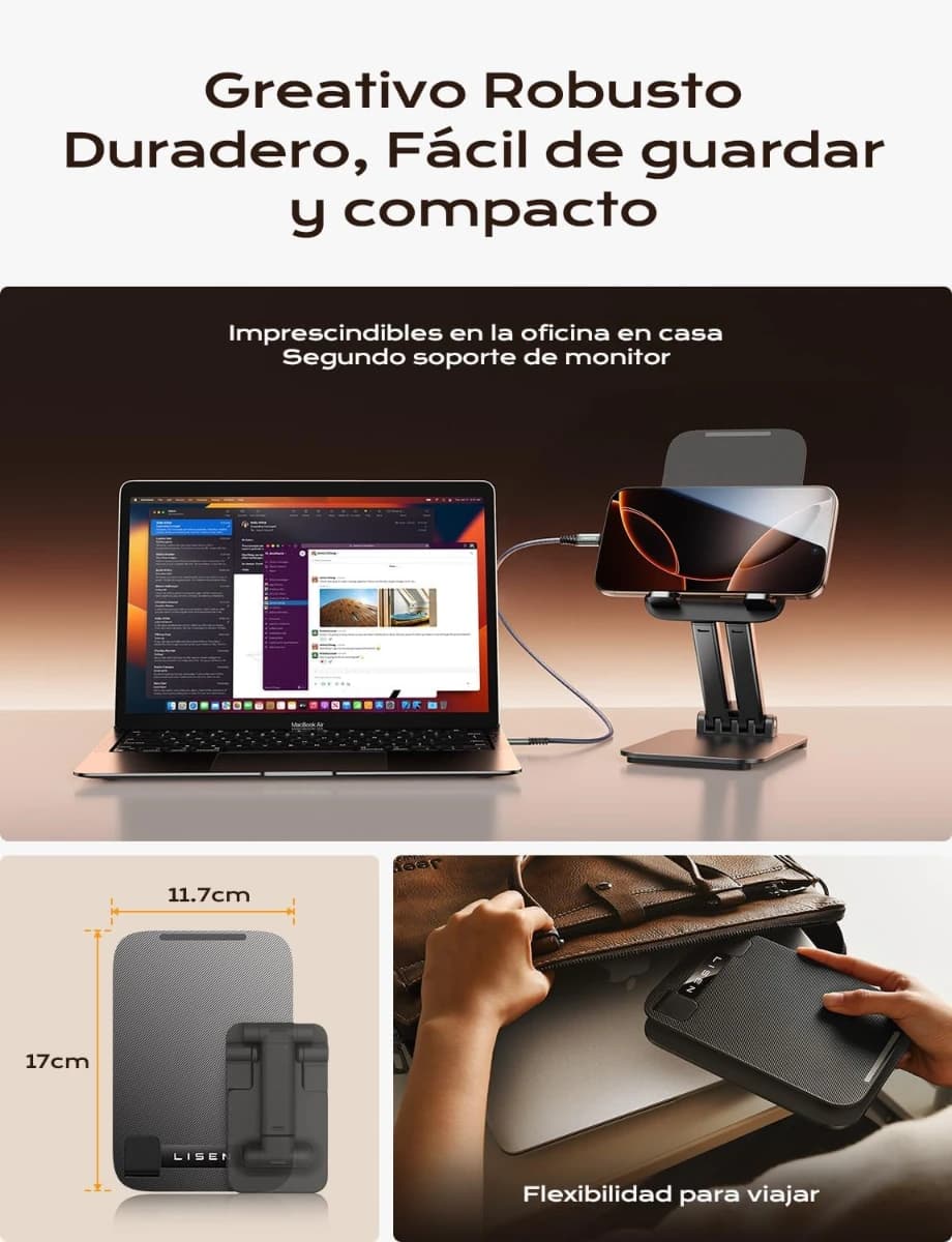 LISEN Soporte para iPad Tablet Totalmente Metálico, Universa - Imagen 3