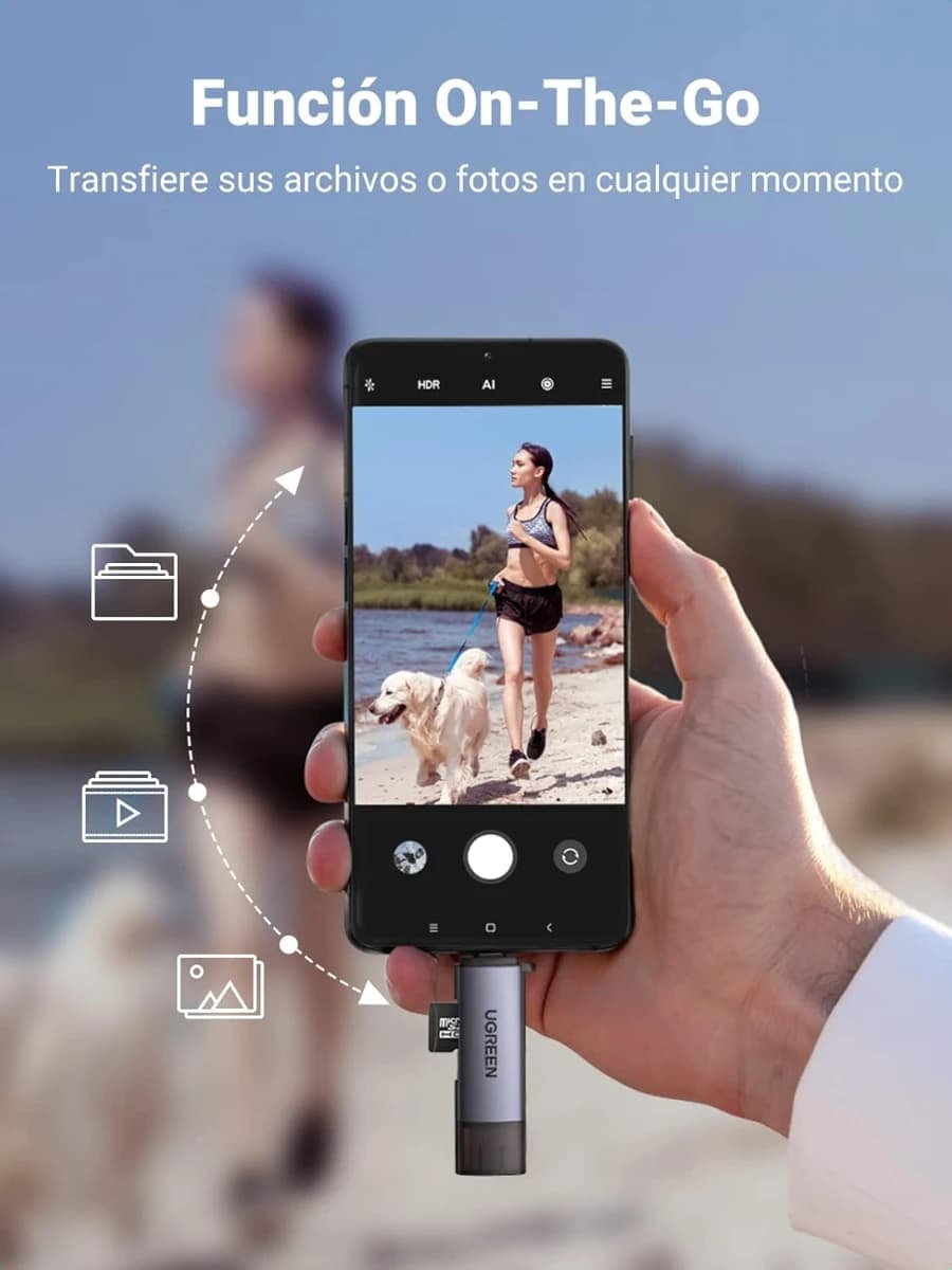 UGREEN Lector de Tarjetas USB C OTG 5Gbps Compatible con TF, - Imagen 4