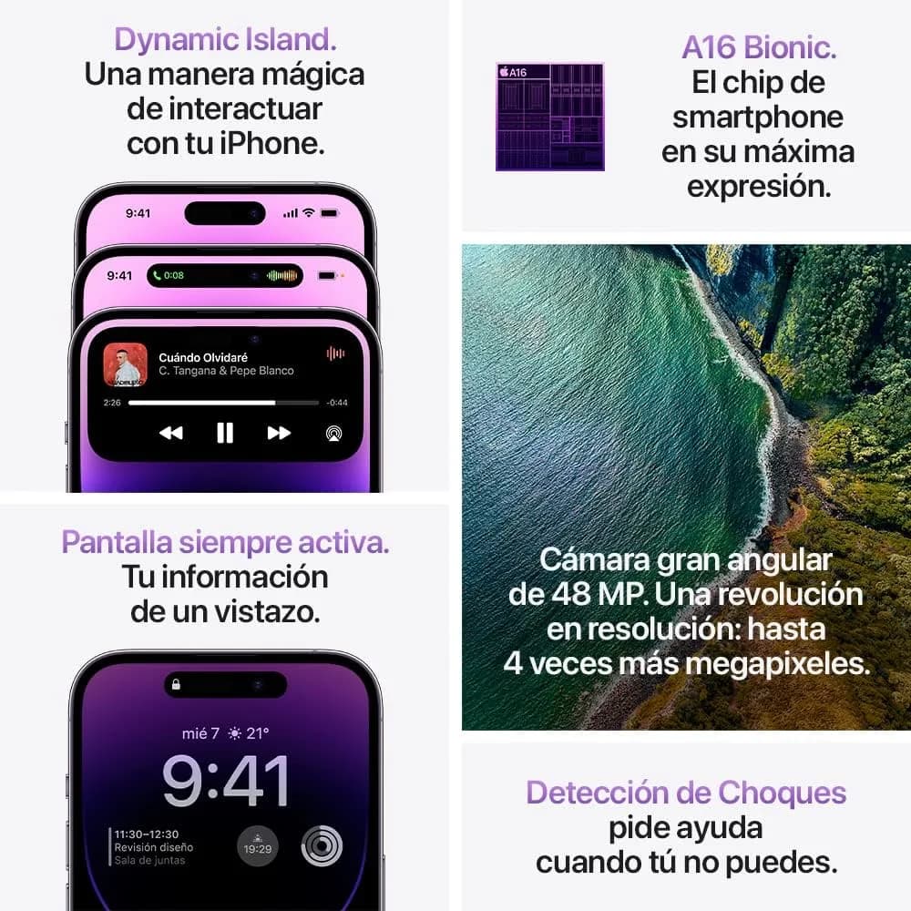 Apple iPhone 14 Pro 128 GB Negro Espacial (Reacondicionado) - Imagen 5