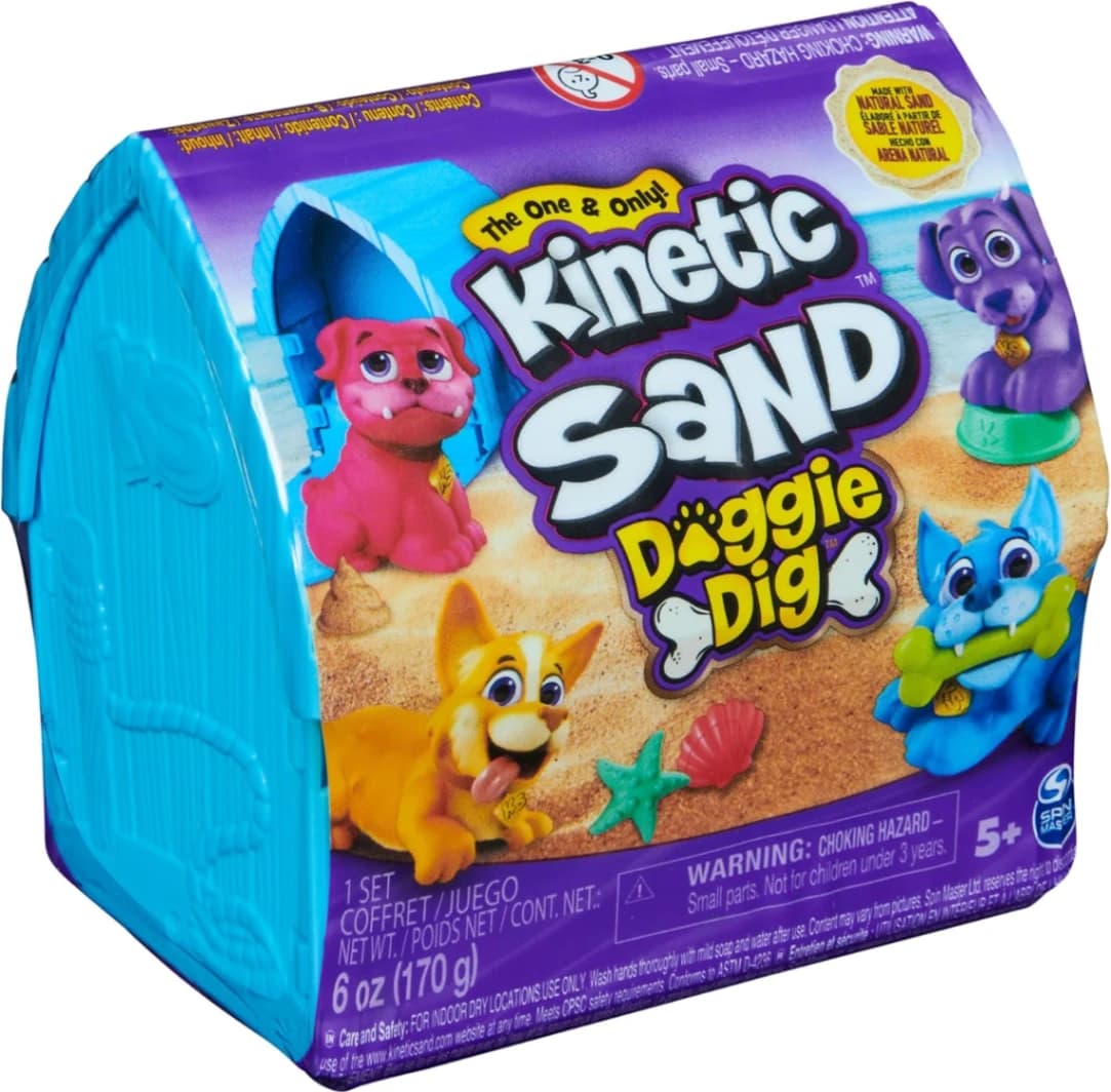 Kinetic Sand, Contenedor Perrito, con herramienta de perrito