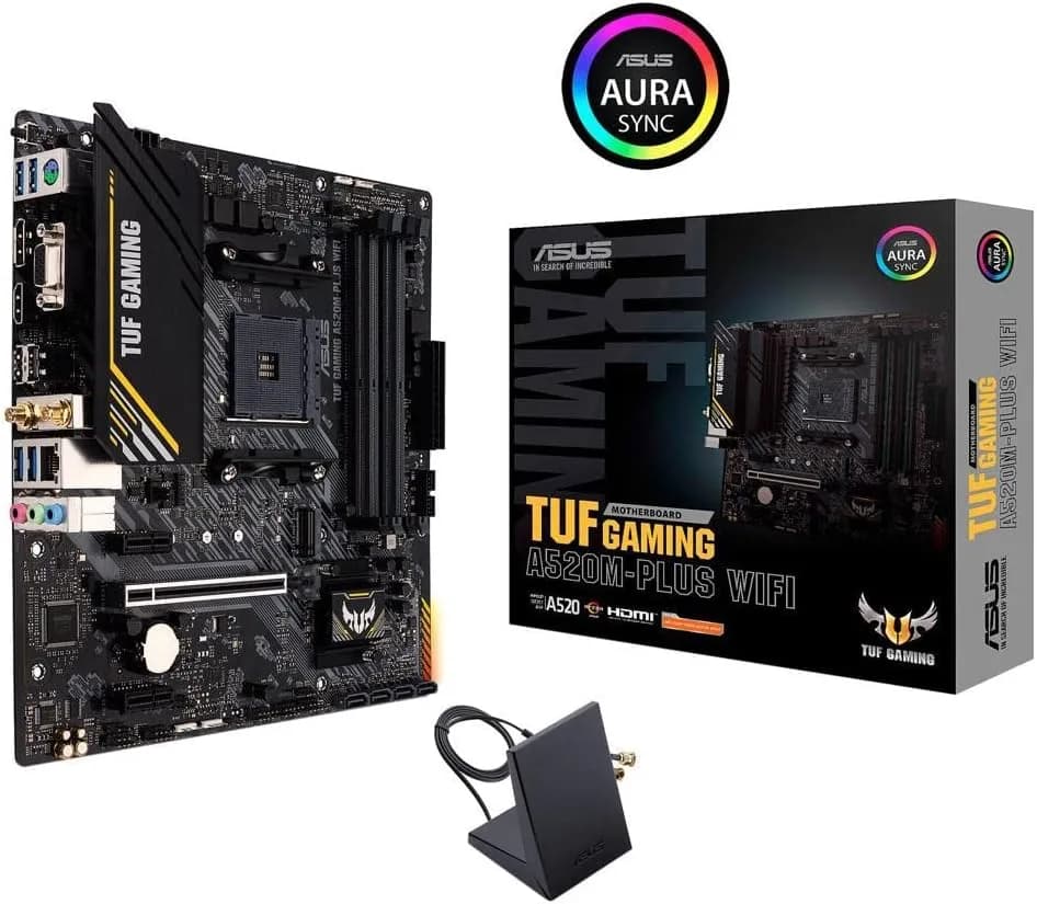 ASUS Tarjeta Madre AMD A520 TUF Gaming A520M-Plus WiFi, Ryze
