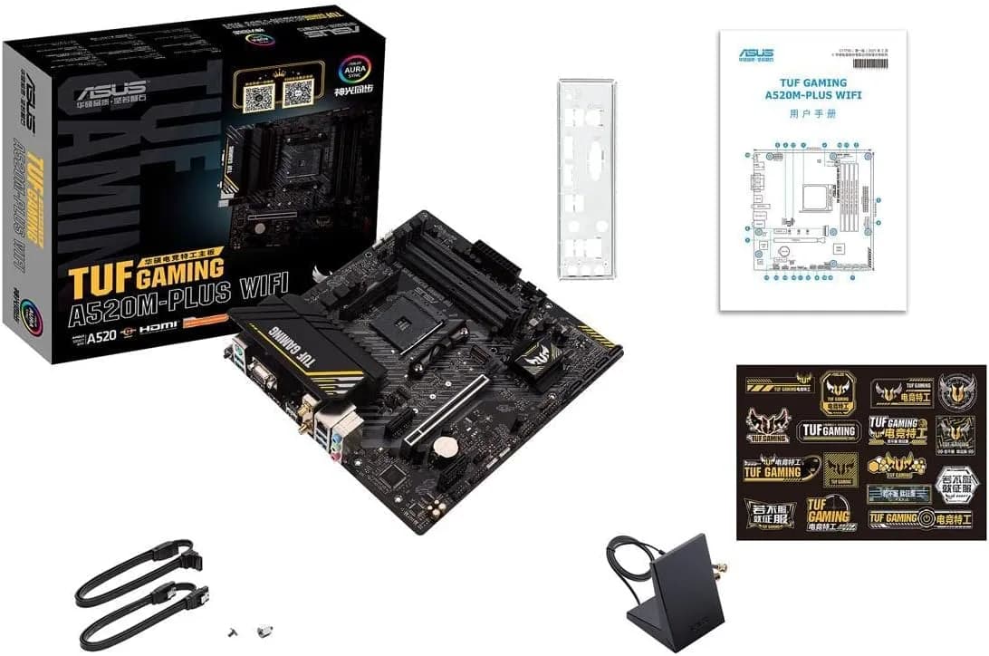 ASUS Tarjeta Madre AMD A520 TUF Gaming A520M-Plus WiFi, Ryze - Imagen 3
