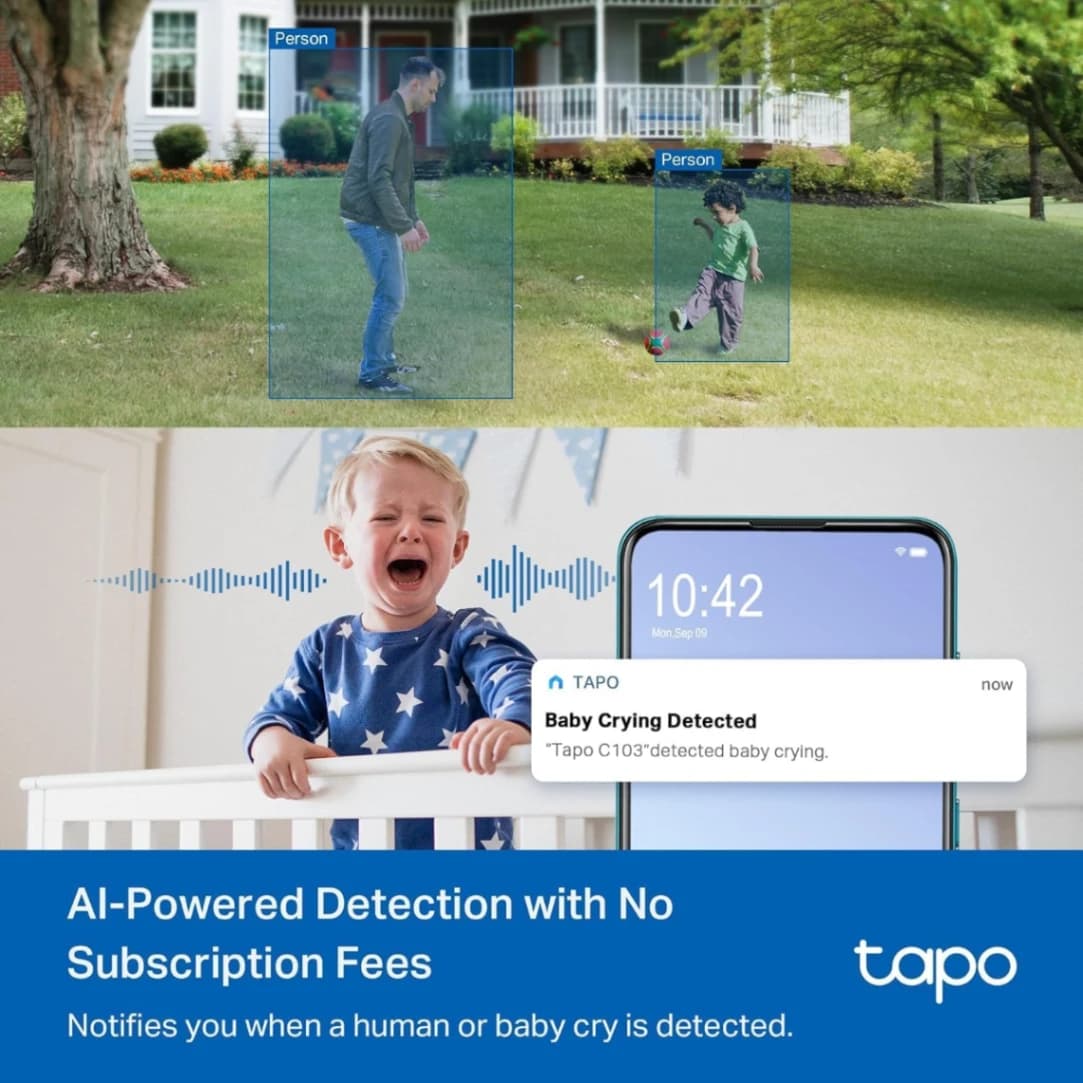 Tapo - Cámara de Seguridad para Interiores y Exteriores 2K - Imagen 3