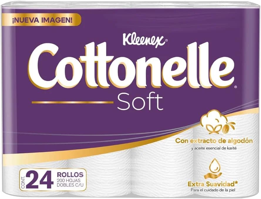Kleenex Cottonelle Soft, Papel Higiénico, Paquete con 24 Rol