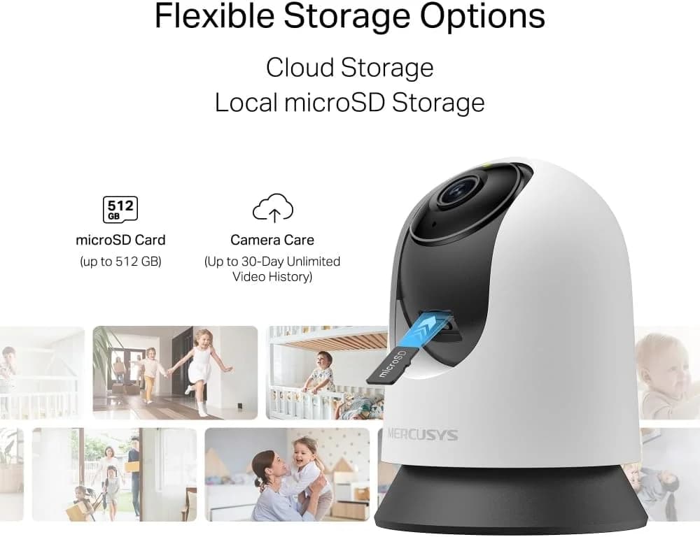 MERCUSYS MC210 Cámara de Seguridad Wi-Fi Pan/Tilt para Hogar, Resolución 2K 3 MP - Imagen 3