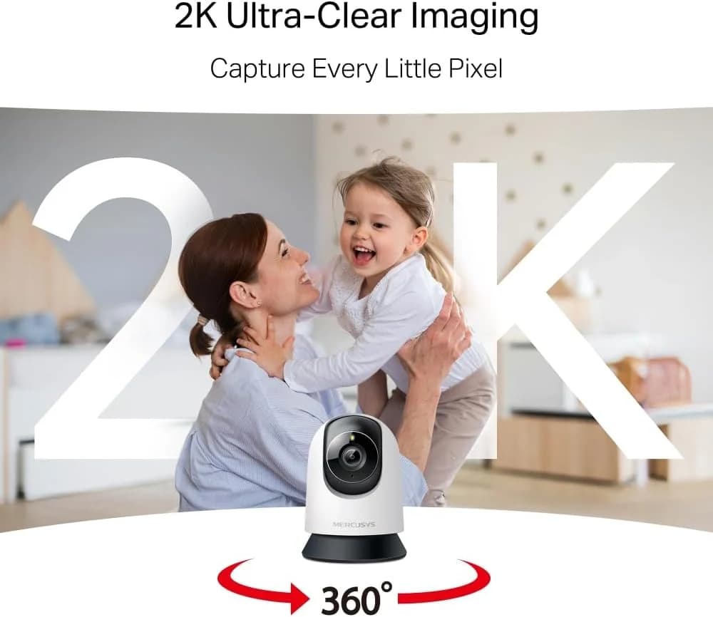 MERCUSYS MC210 Cámara de Seguridad Wi-Fi Pan/Tilt para Hogar, Resolución 2K 3 MP - Imagen 4