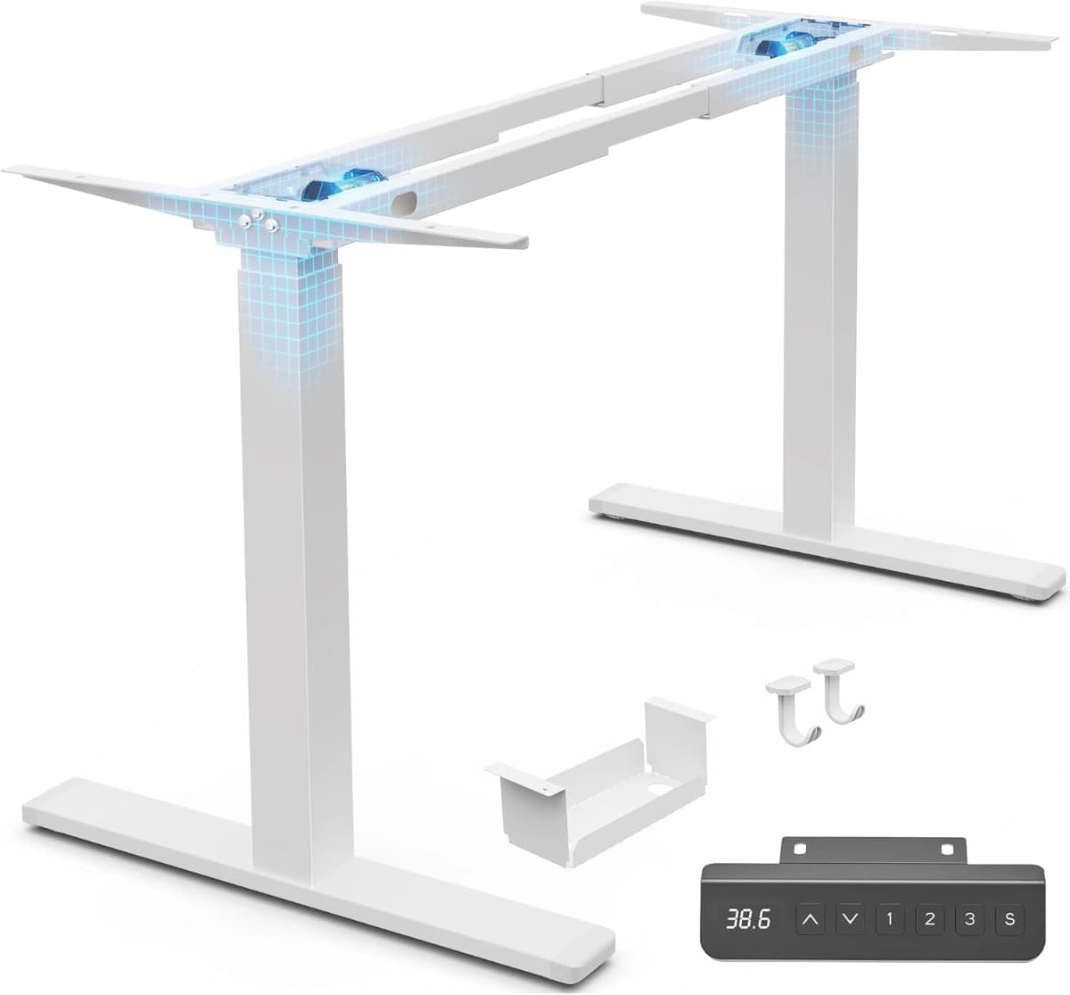 Huuger - Marco de computadora eléctrico de pie con doble motor