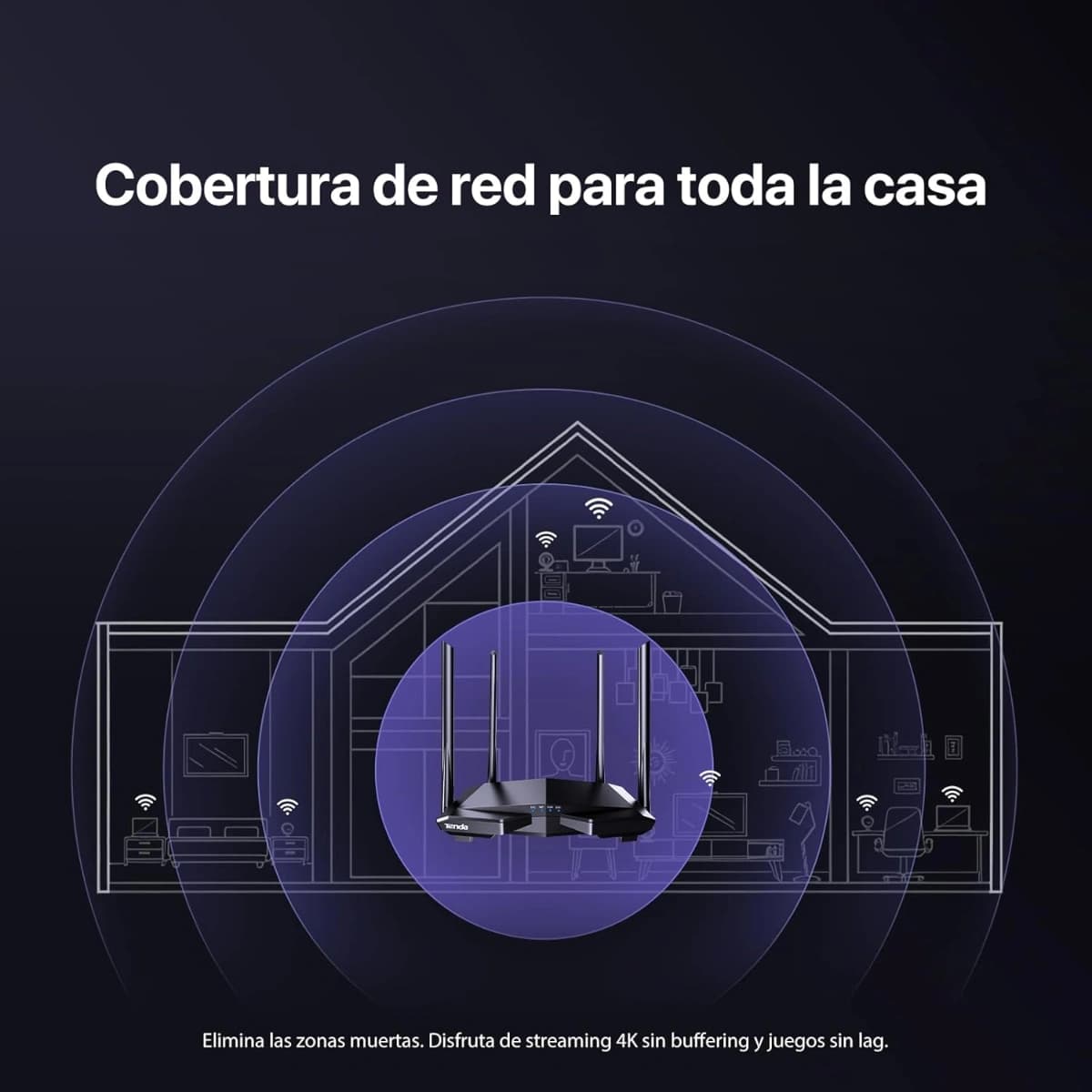 Tenda AC6 WiFi Router Inalámbrico Inteligente, Enrutador AC1200, Doble Banda de 2.4G y 5G, 4 Antenas - Imagen 3