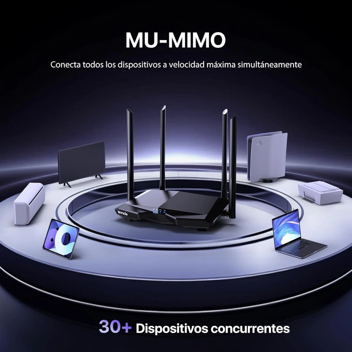 Tenda AC6 WiFi Router Inalámbrico Inteligente, Enrutador AC1200, Doble Banda de 2.4G y 5G, 4 Antenas - Imagen 5