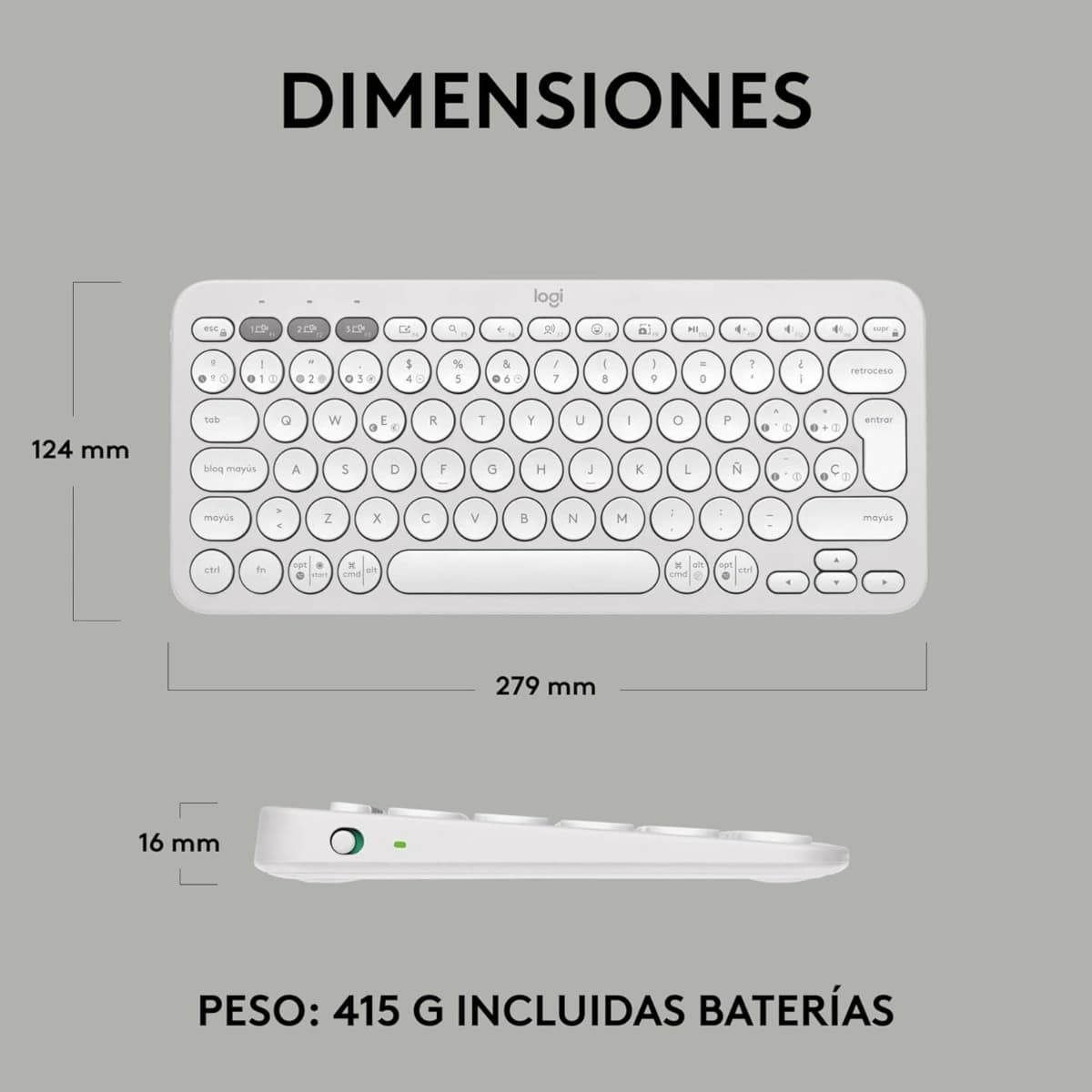 Teclado Logitech Pebble Keys 2 K380s: Bluetooth, Easy-Switch - Imagen 5