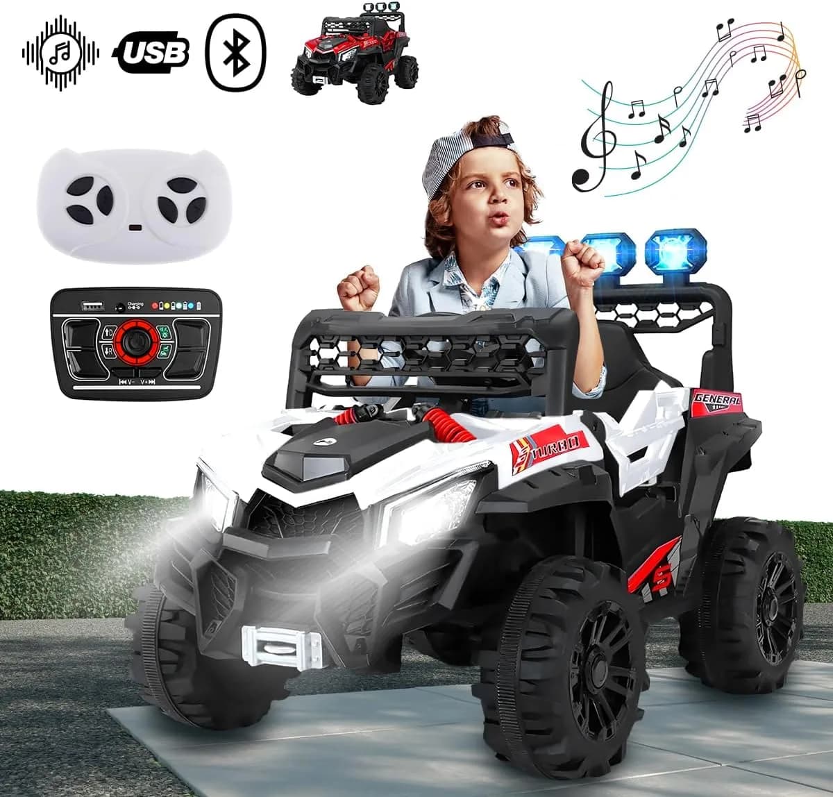Raganet Buggy Eléctrico para Niños Montable 12V, Carrito con - Imagen 2