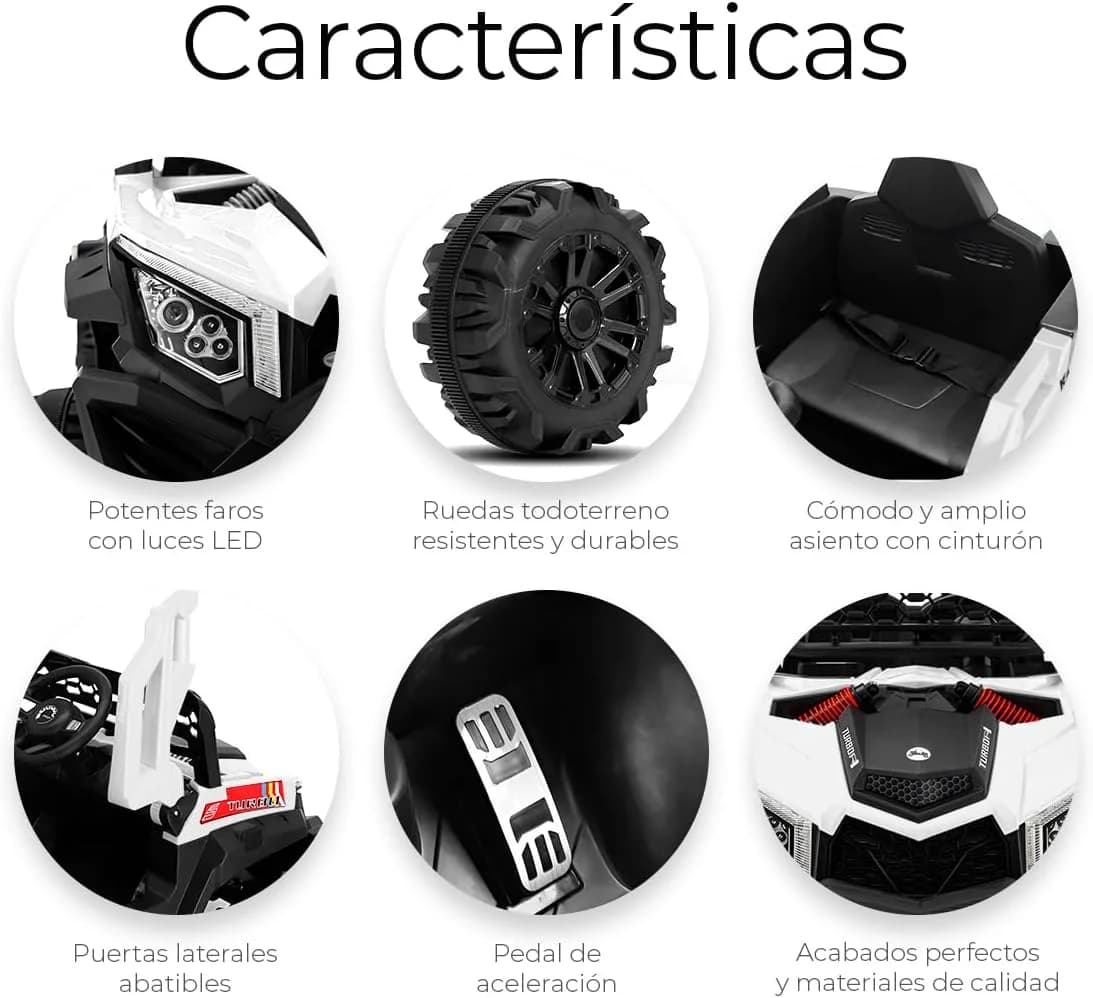 Raganet Buggy Eléctrico para Niños Montable 12V, Carrito con - Imagen 4