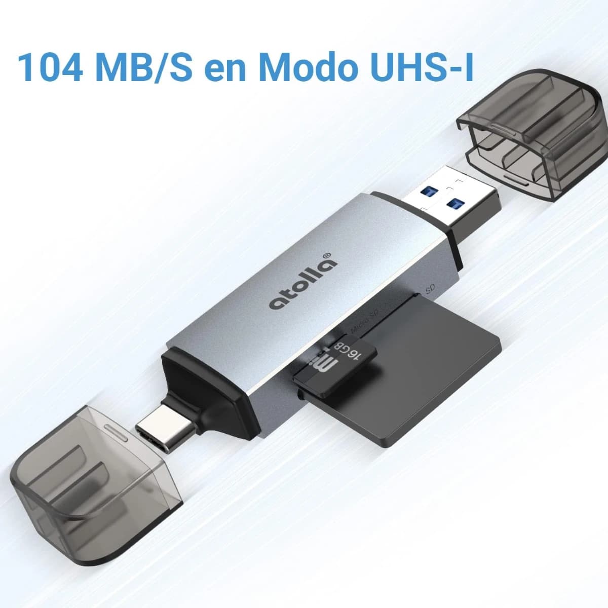 Lector de tarjetas SD, atolla Aluminum Adaptador SD a OTG 5G - Imagen 2
