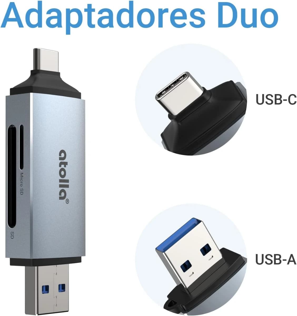 Lector de tarjetas SD, atolla Aluminum Adaptador SD a OTG 5G - Imagen 3