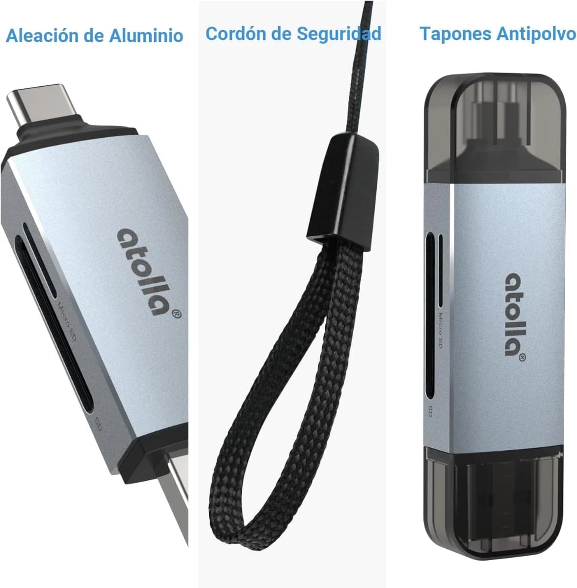 Lector de tarjetas SD, atolla Aluminum Adaptador SD a OTG 5G - Imagen 4