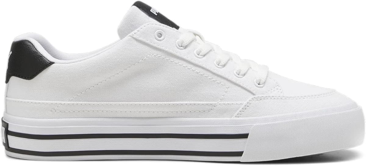 PUMA, Tenis Court Classic Vulcanizado, Unisex, Blanco con Negro, Talla 25,5 - Imagen 2