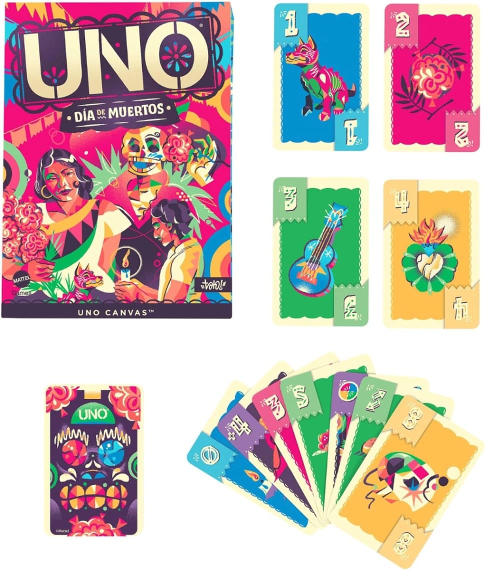 UNO Día de Muertos Juego de Cartas para niños de 7 años en adelante, Exclusivo de Amazon