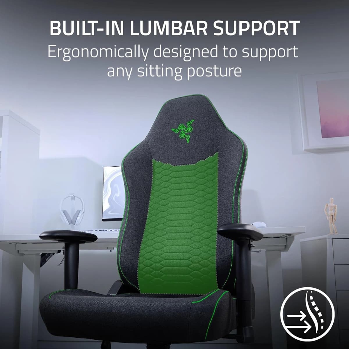 Razer Iskur V2 X Silla Ergonómica para Juegos — Soporte Lumbar Incorporado