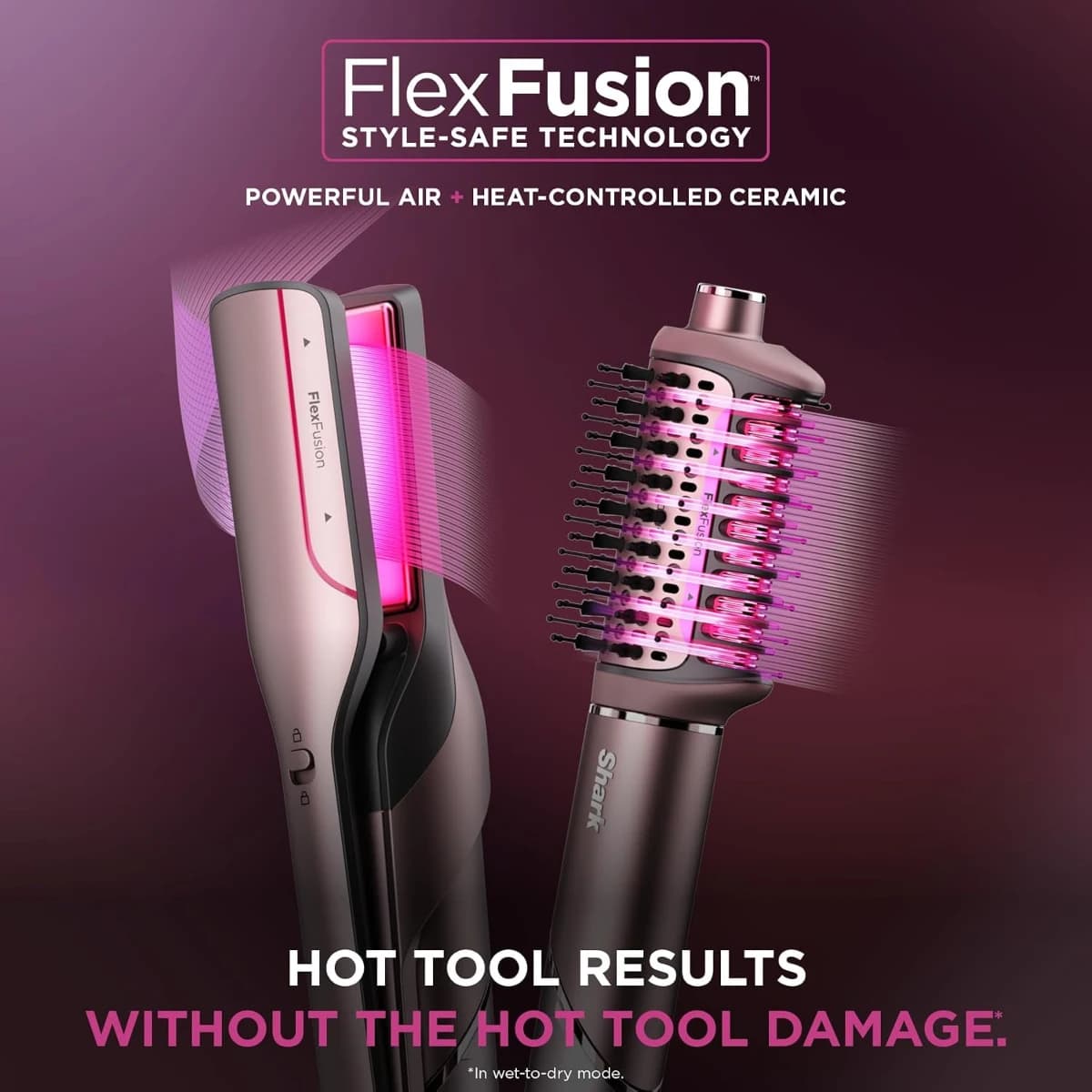 Shark FlexFusion, Alaciadora y Secadora de Cabello Potente con Cepillo de Aire, Estilizador Cerámico - Imagen 2