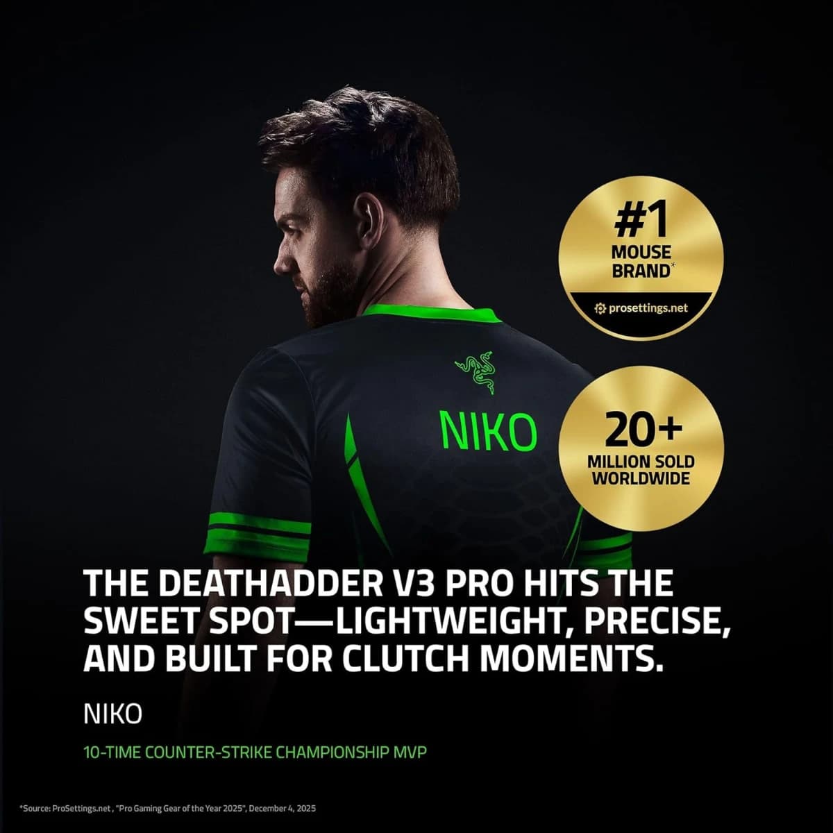 Razer DeathAdder V3 Pro Mouse Inalámbrico para Juegos: 64g Ultra Ligero - Imagen 2