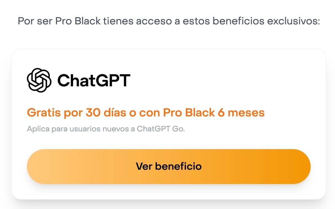 ¡ChatGPT Go GRATIS por 6 meses con Rappi Pro Black!