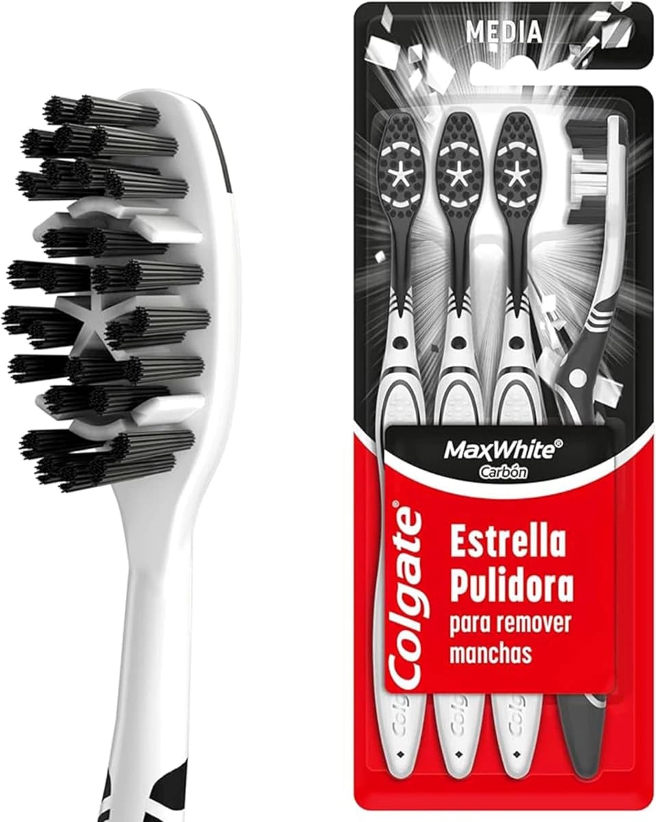 ¡Blanquea tu Sonrisa! Colgate Max White Charcoal, 4 Cepillos a Precio Increíble.