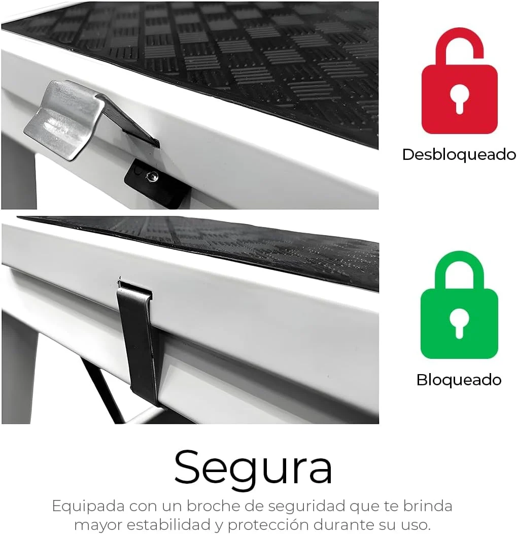 ¡Escalera Raganet 3 Peldaños! Acero Inox Plegable - ¡Oferta Imperdible! - Imagen 3