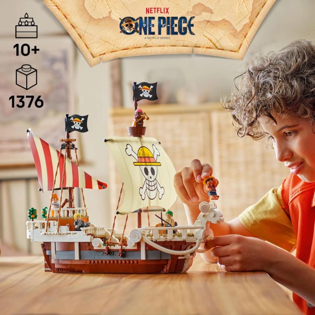 Lego One Piece Barco Pirata Going Merry Set con Barco, Juguete de Construcción con 5 Minifiguras - Imagen 2