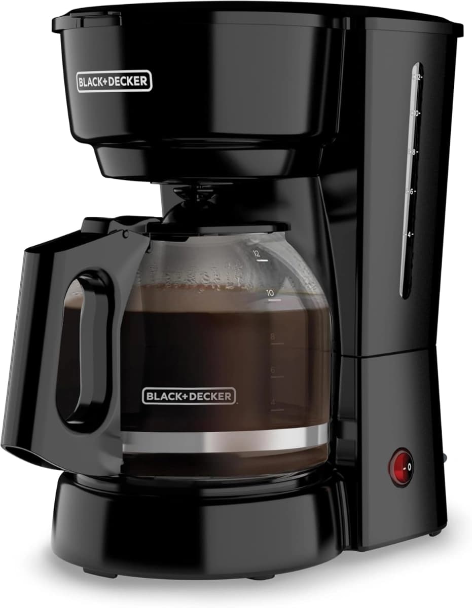 Black+Decker Cafetera con Tecnología Vortex y Filtro Permanente, 12 Tazas, CM0916B