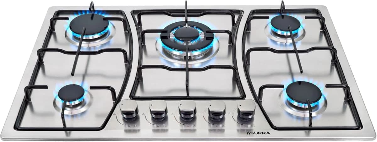 SUPRA Parrilla a gas de 5 quemadores para empotrar de 76 cm, Mod. ZEGNA
