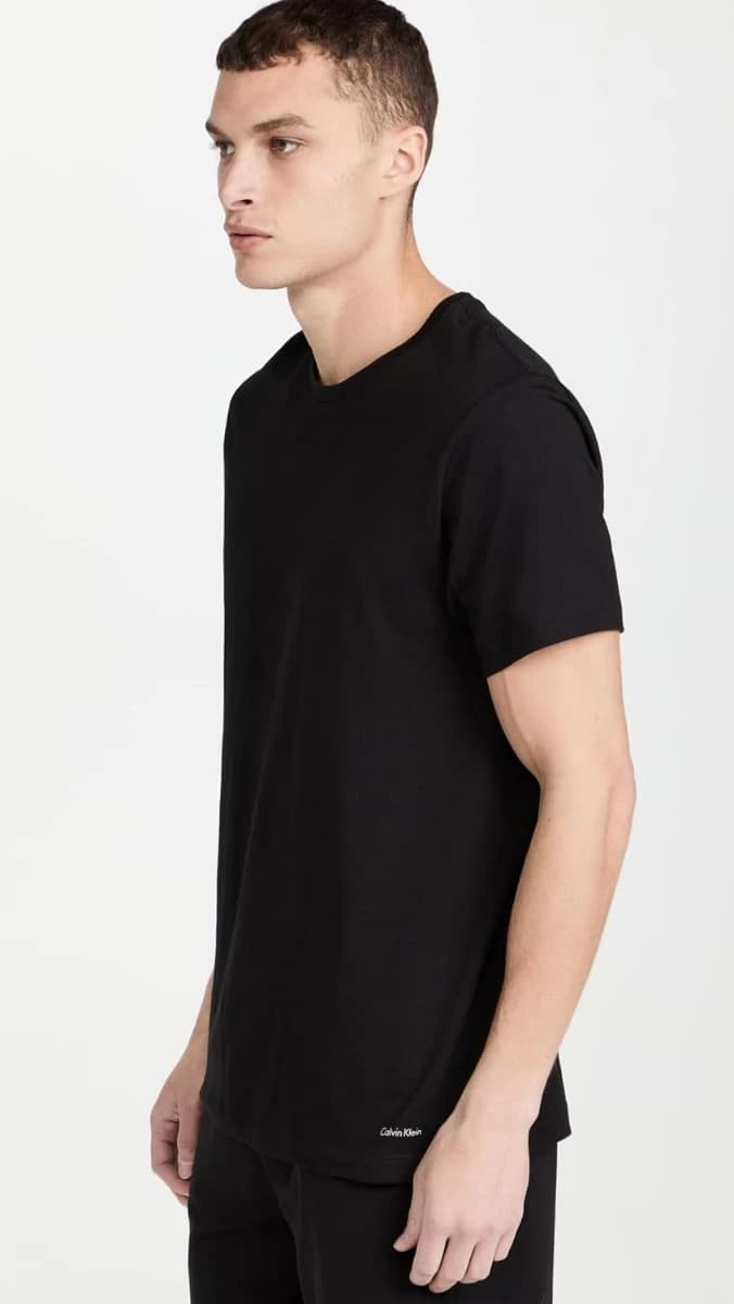 Calvin Klein Playera clásica de algodón con Cuello Redondo para Hombre - Imagen 2