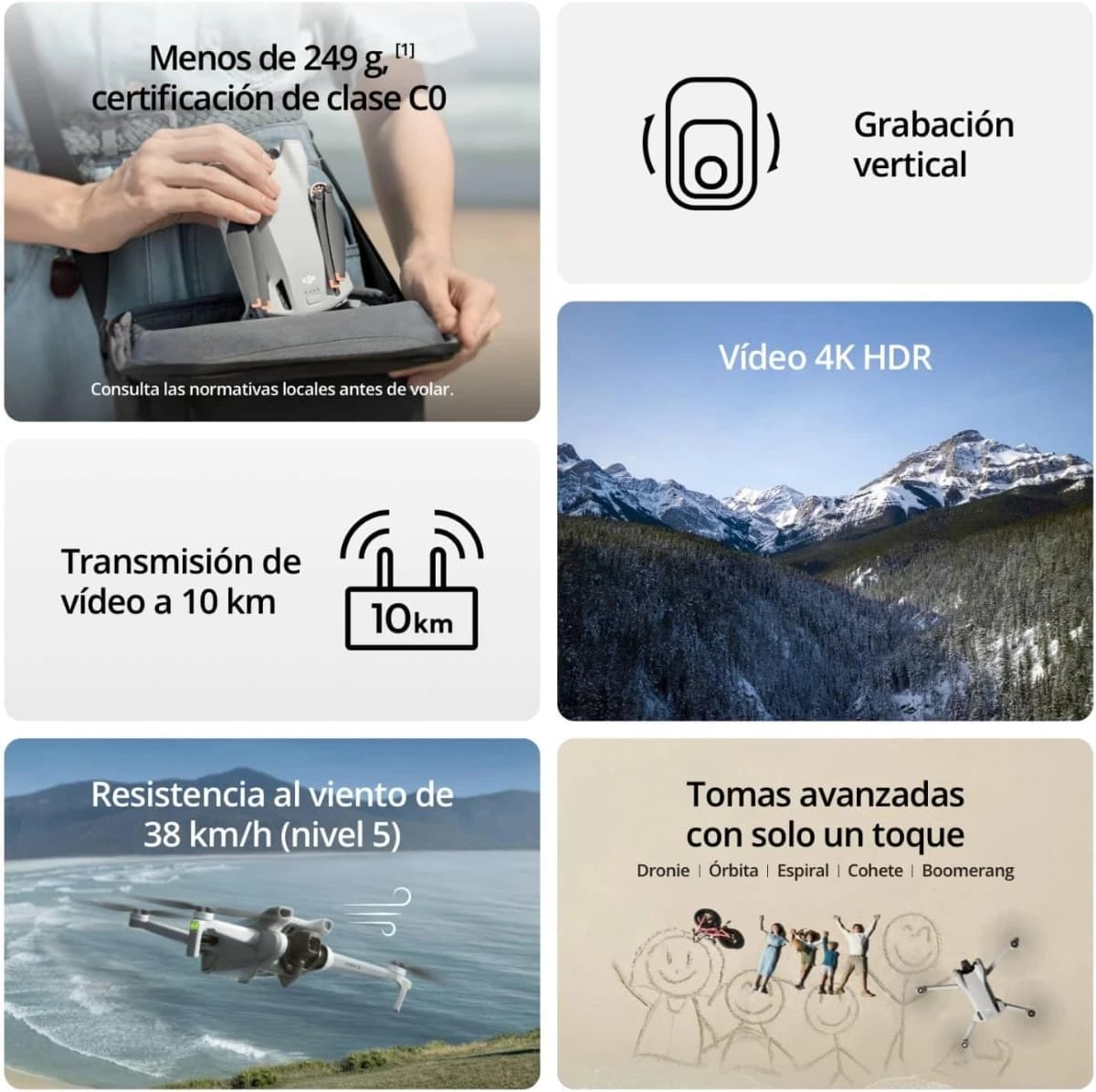 DJI Mini 3 (DJI RC) ¡4K HDR! Dron ligero y plegable con control remoto. ¡Captura tus aventuras! - Imagen 2