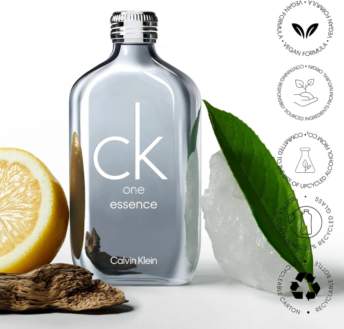 CALVIN KLEIN, CK One Essence Parfum Intense Unisex, Fragancia Fresca Leñosa con Bergamota, Té Verde 