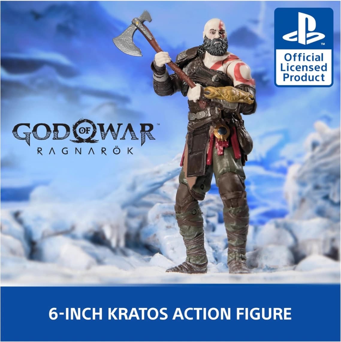 PlayStation God of War Ragnarök, Figura de acción de Kratos de 15 cm con 5 Accesorios - Imagen 2