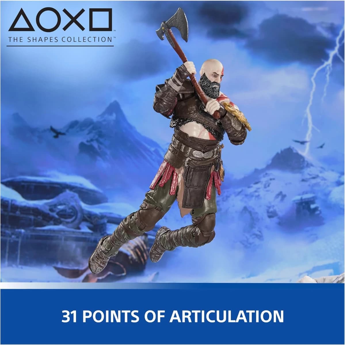 PlayStation God of War Ragnarök, Figura de acción de Kratos de 15 cm con 5 Accesorios - Imagen 3
