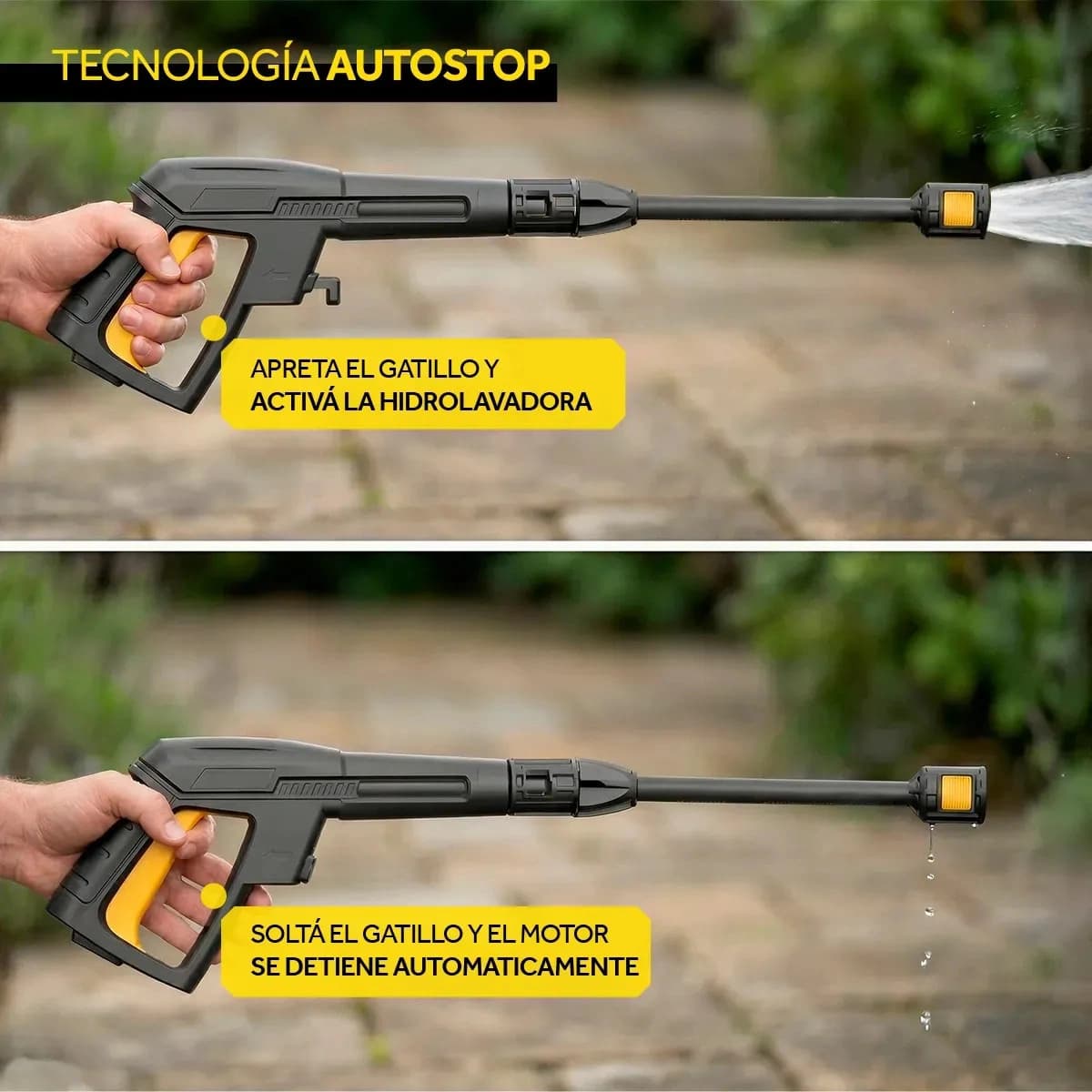 Hidrolavadora Electrica 1200w 1600 Psi Alta Presion Amarillo 60hz - Imagen 4