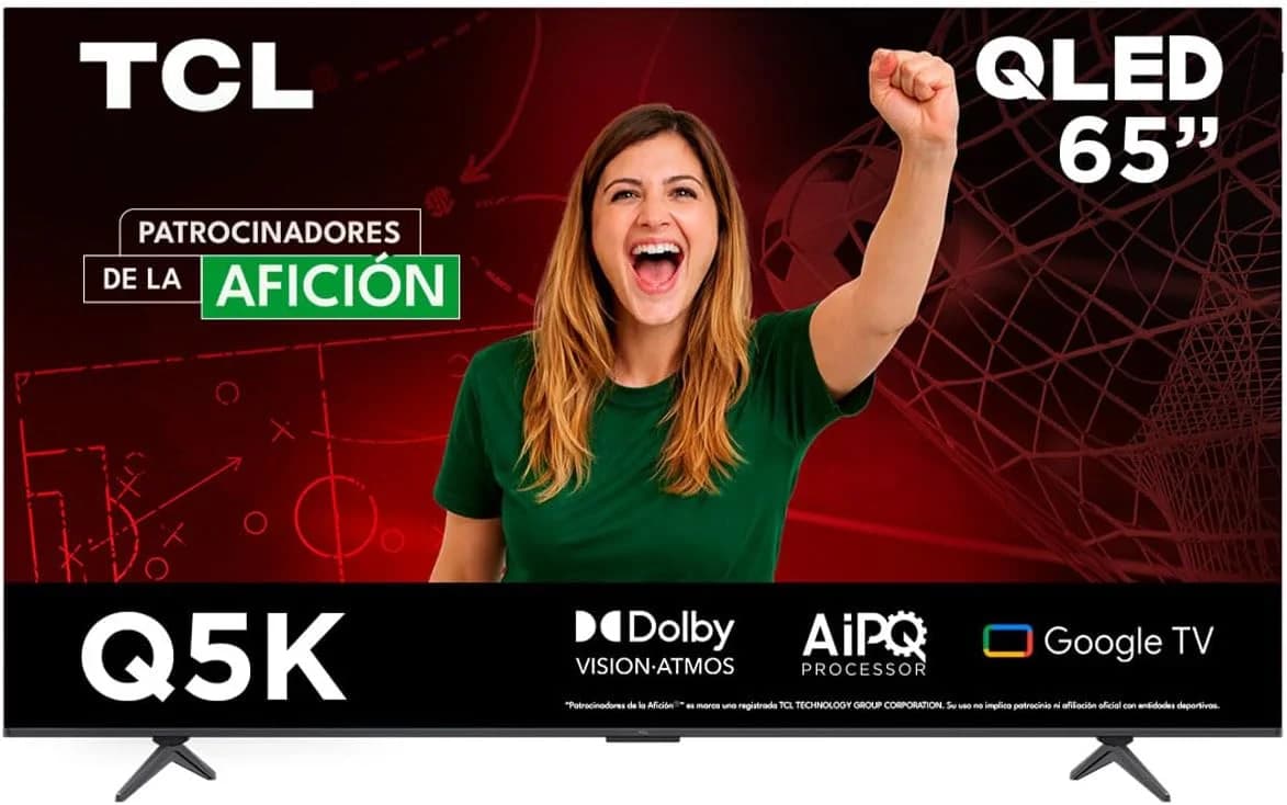 TCL Smart TV Pantalla 65" 65Q5K Google TV QLED 4K Google Assistant | Hands Free Voice Control | Alex - Imagen 1