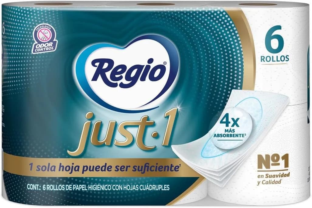 Regio Just 1: ¡6 Rollos de Papel Cuádruple Extra Grueso! con Planea y Ahorra - Imagen 2