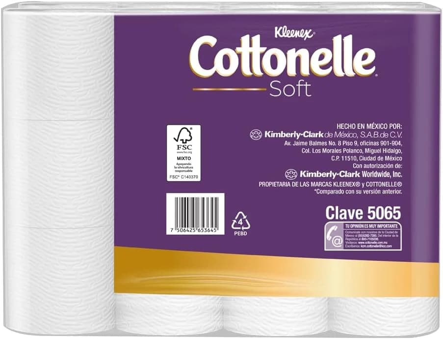 Kleenex Cottonelle Soft, Papel Higiénico, Paquete con 24 Rol - Imagen 2