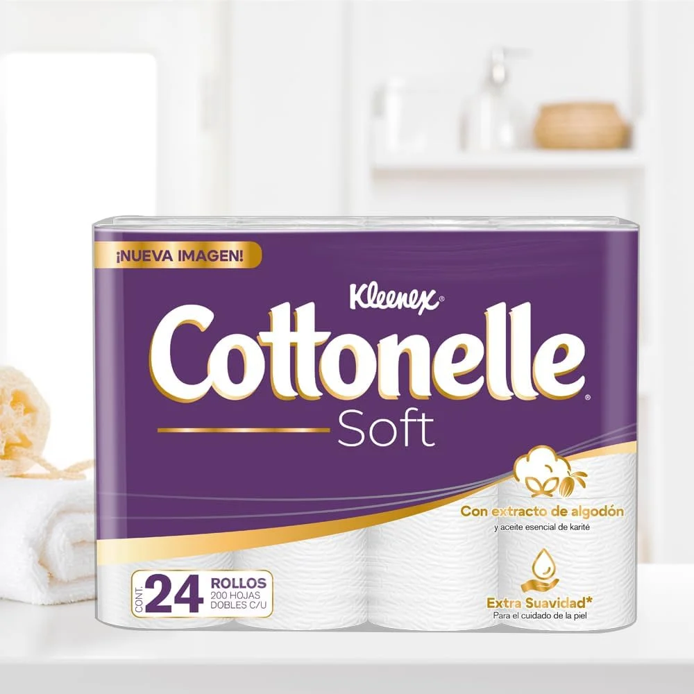 Kleenex Cottonelle Soft, Papel Higiénico, Paquete con 24 Rol - Imagen 3