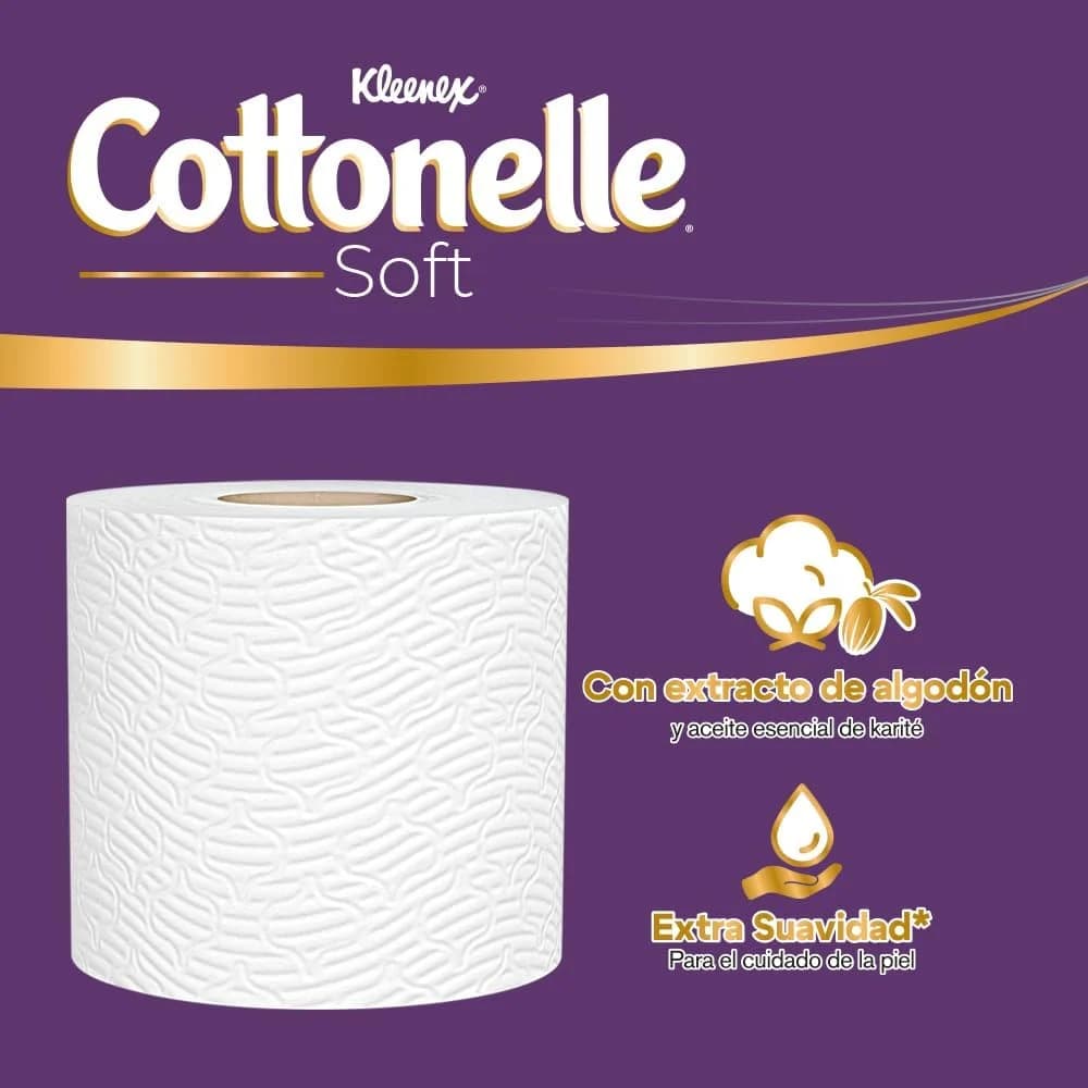 Kleenex Cottonelle Soft, Papel Higiénico, Paquete con 24 Rol - Imagen 4