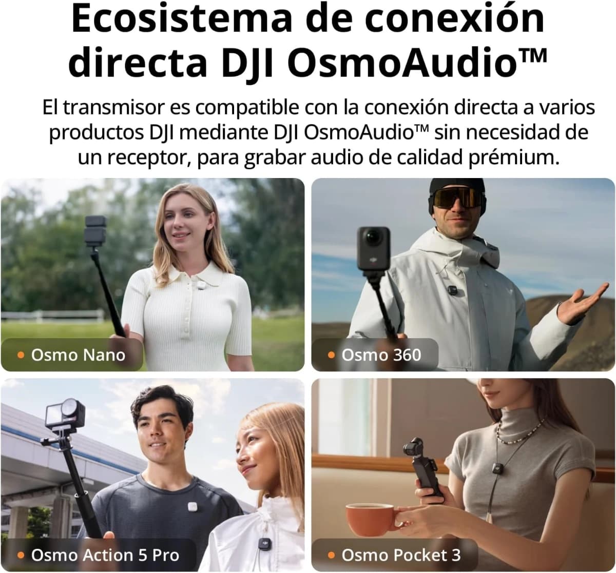 DJI Mic Mini (1 TX + 1 RX), micrófono inalámbrico, superligero, Audio de Alta Calidad - Imagen 5