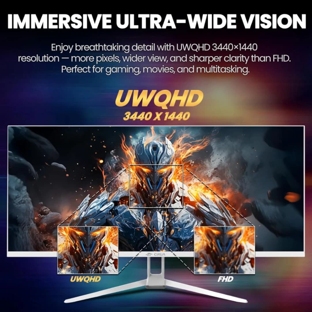 ¡Monitor CRUA 34" Curvo WQHD 165Hz! - Imagen 5